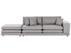 2 Seater Fabric Sofa with Ottoman Grey