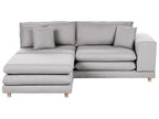 2 Seater Fabric Sofa with Ottoman Grey HEDEN
