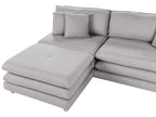 2 Seater Fabric Sofa with Ottoman Grey HEDEN