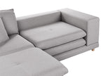 2 Seater Fabric Sofa with Ottoman Grey HEDEN