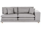 2 Seater Fabric Sofa with Ottoman Grey HEDEN