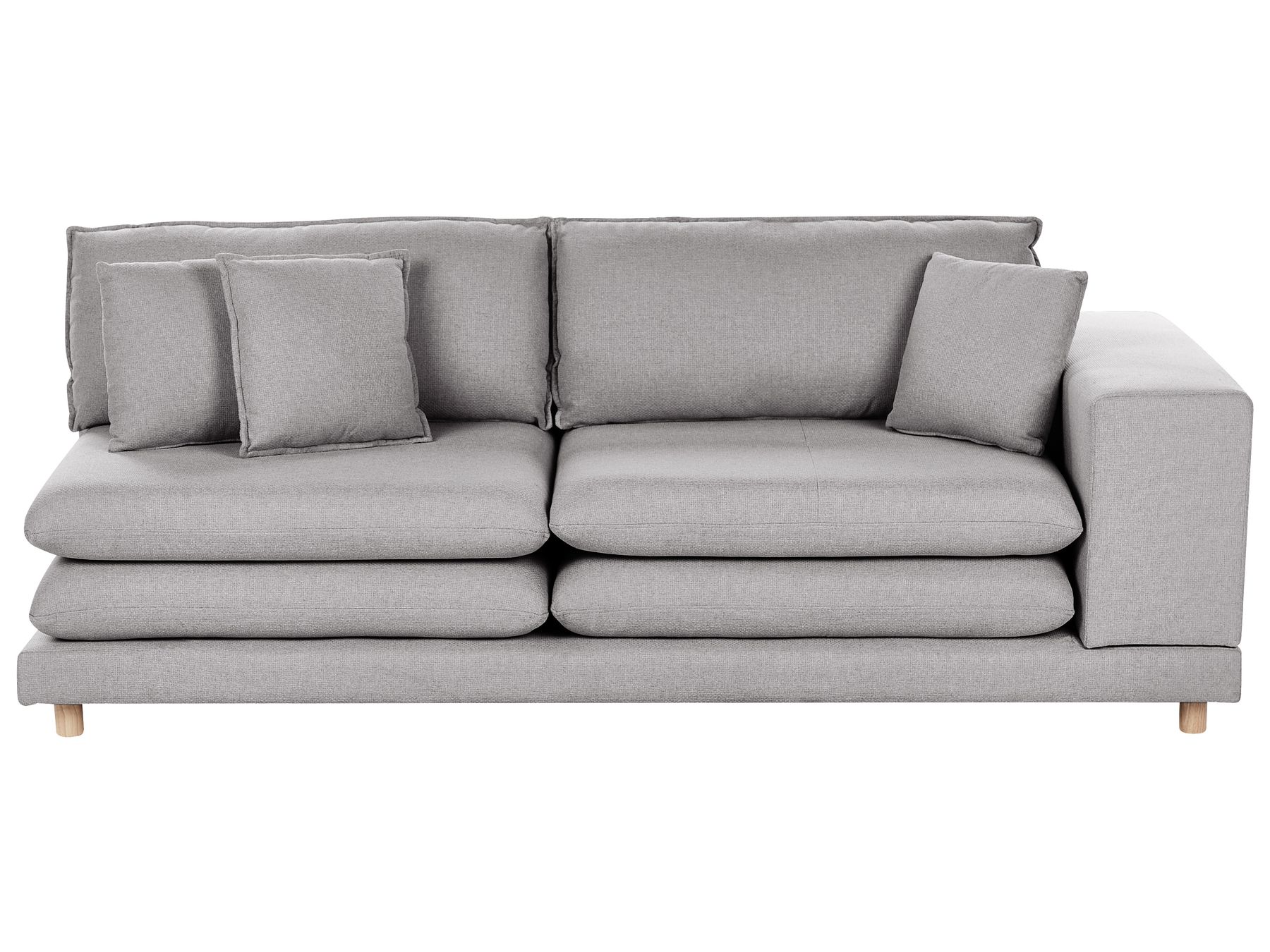2 Seater Fabric Sofa with Ottoman Grey HEDEN