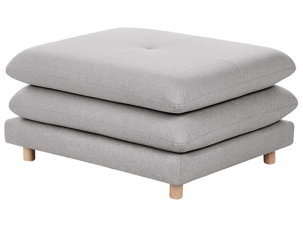 2 Seater Fabric Sofa with Ottoman Grey HEDEN