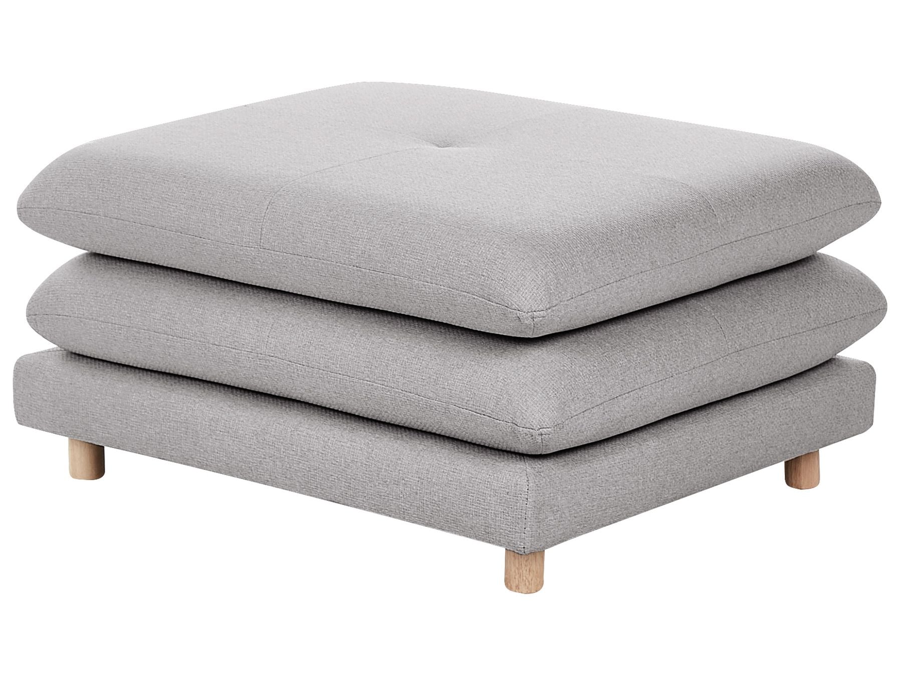 2 Seater Fabric Sofa with Ottoman Grey HEDEN