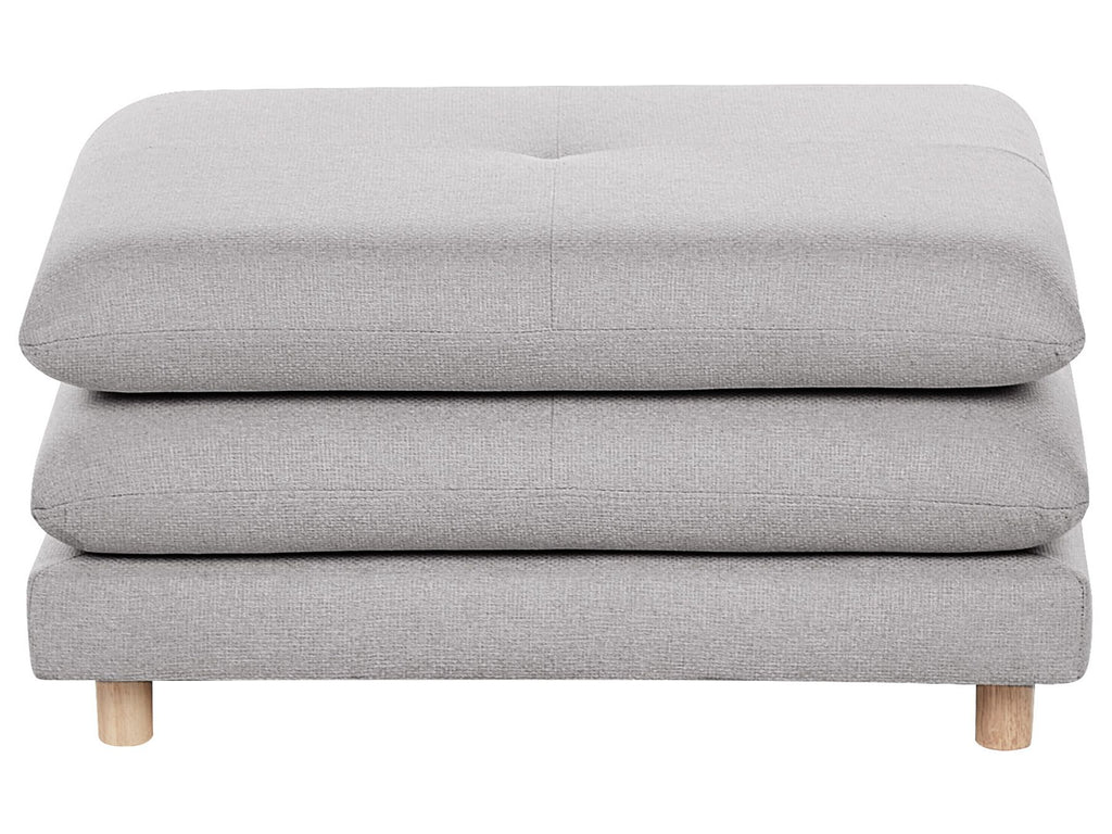 2 Seater Fabric Sofa with Ottoman Grey HEDEN