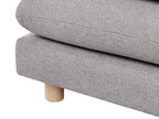 2 Seater Fabric Sofa with Ottoman Grey HEDEN