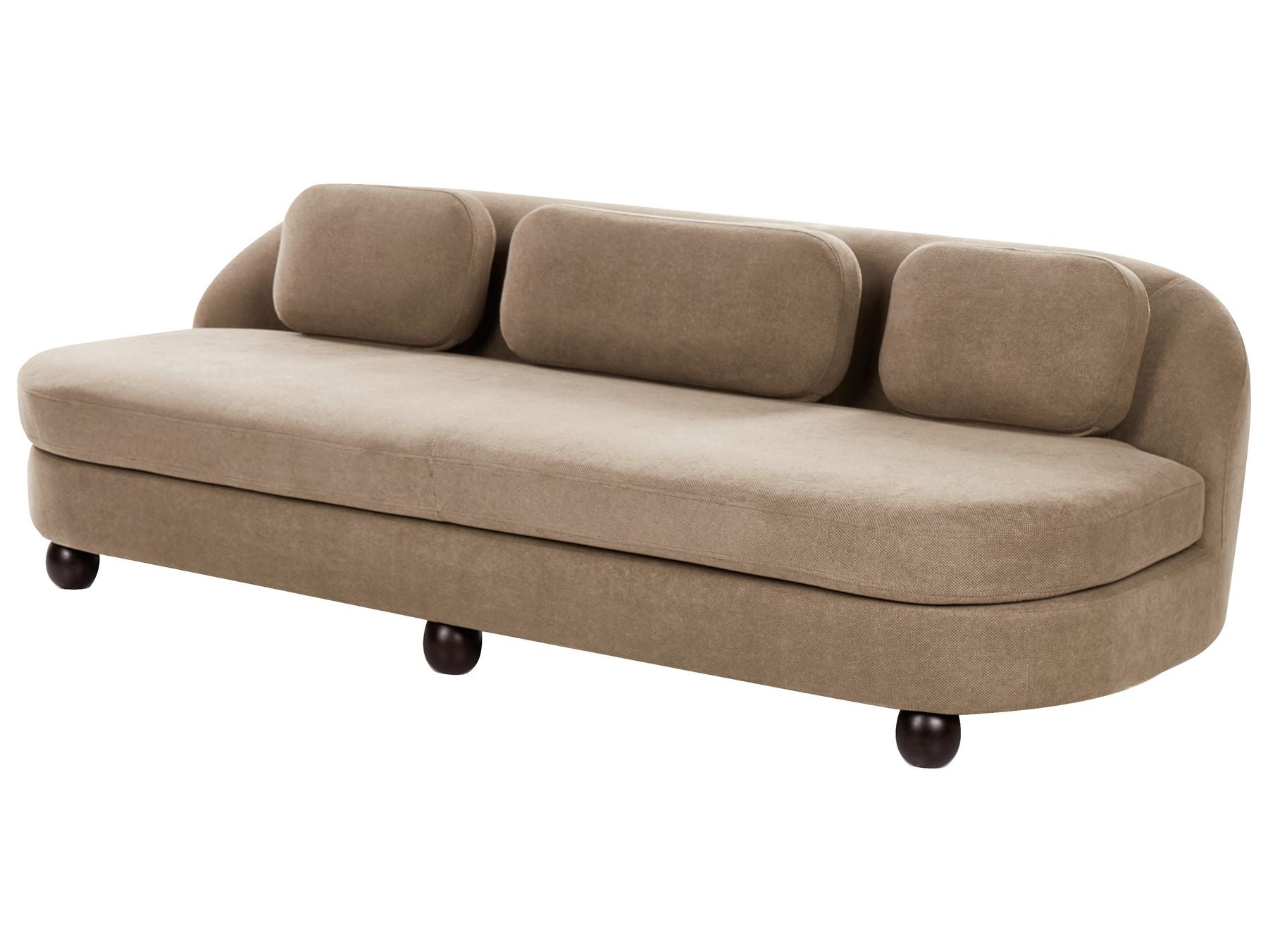 3 Seater Fabric Sofa Light Brown FANSEN