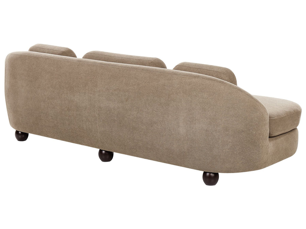 3 Seater Fabric Sofa Light Brown FANSEN