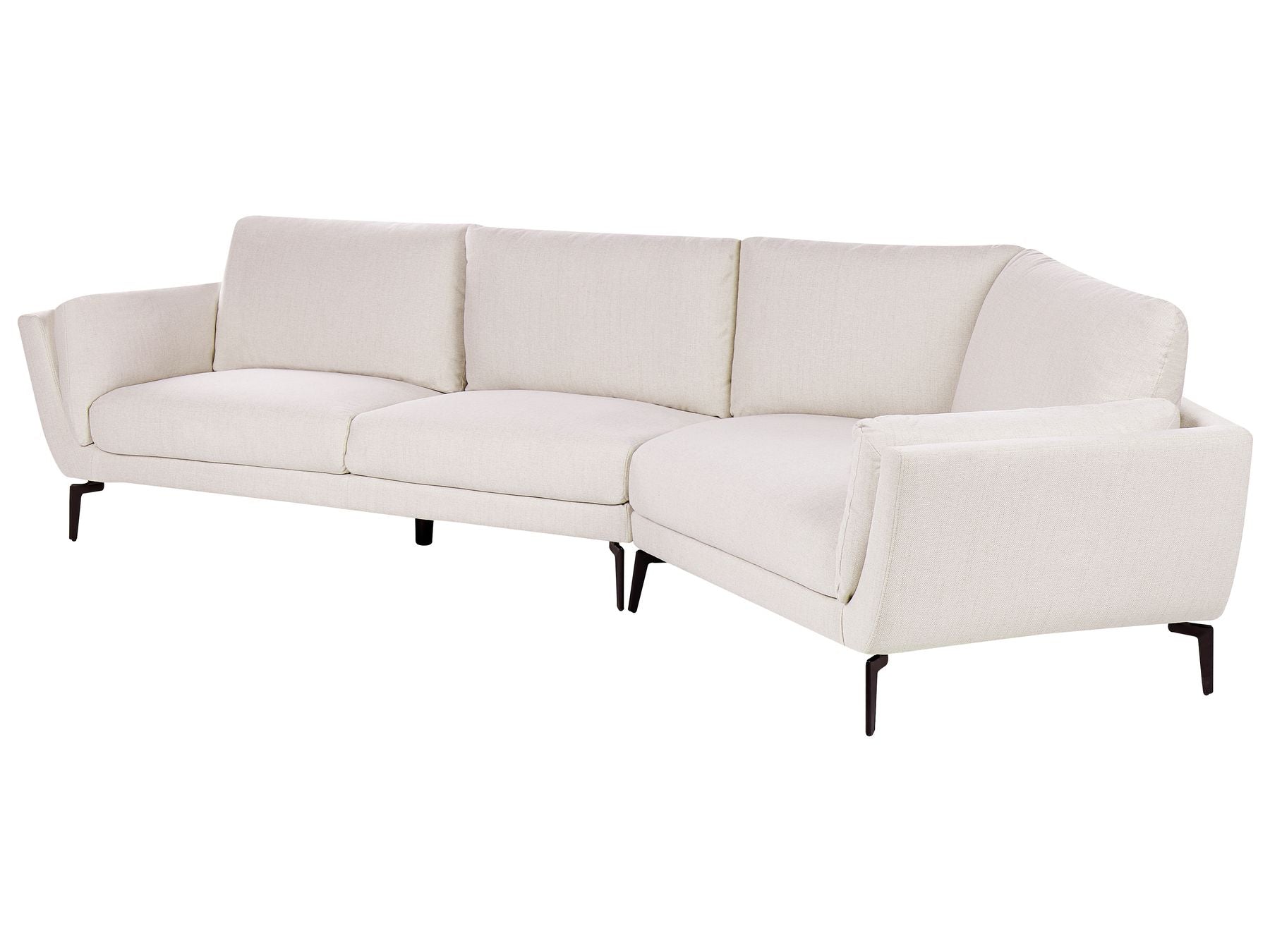 3 Seater Fabric Sofa Light Beige KANSSELI