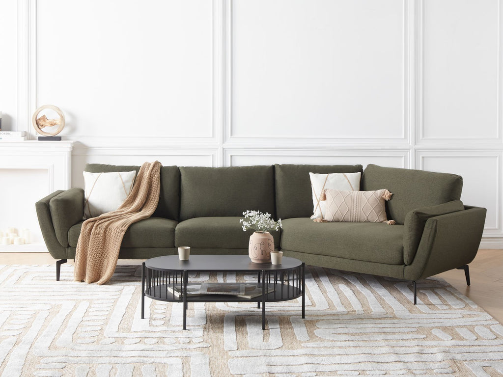 3 Seater Fabric Sofa Green KANSSELI