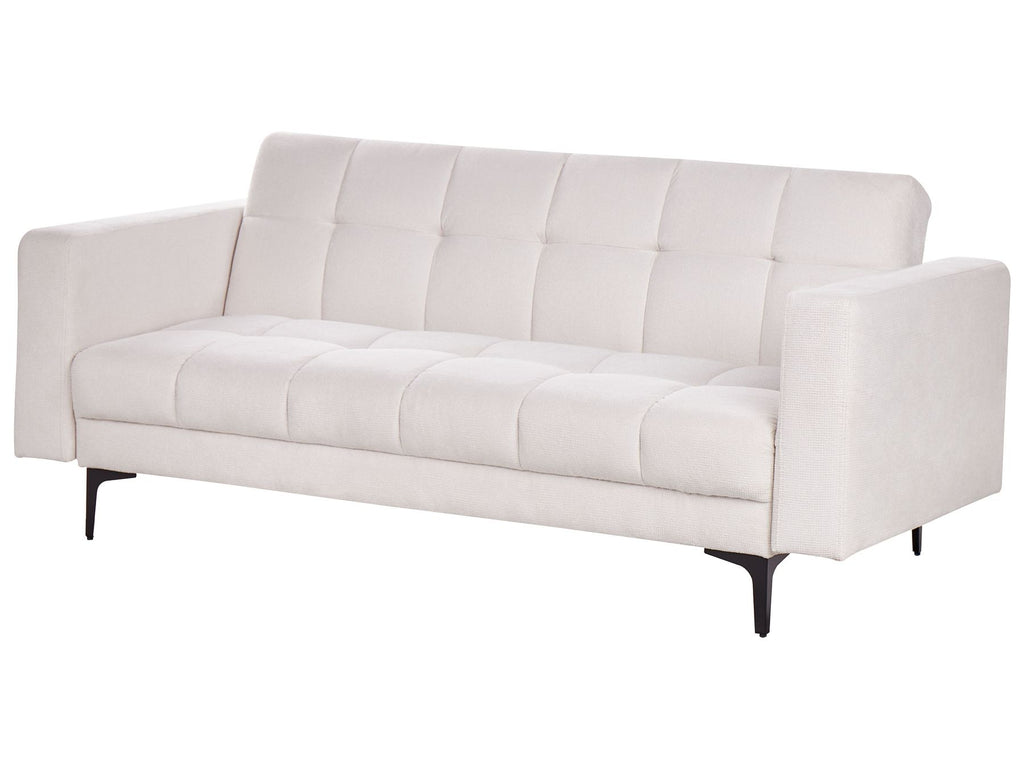 Sofa Bed ALNES Fabric Off-White 3 Seater
