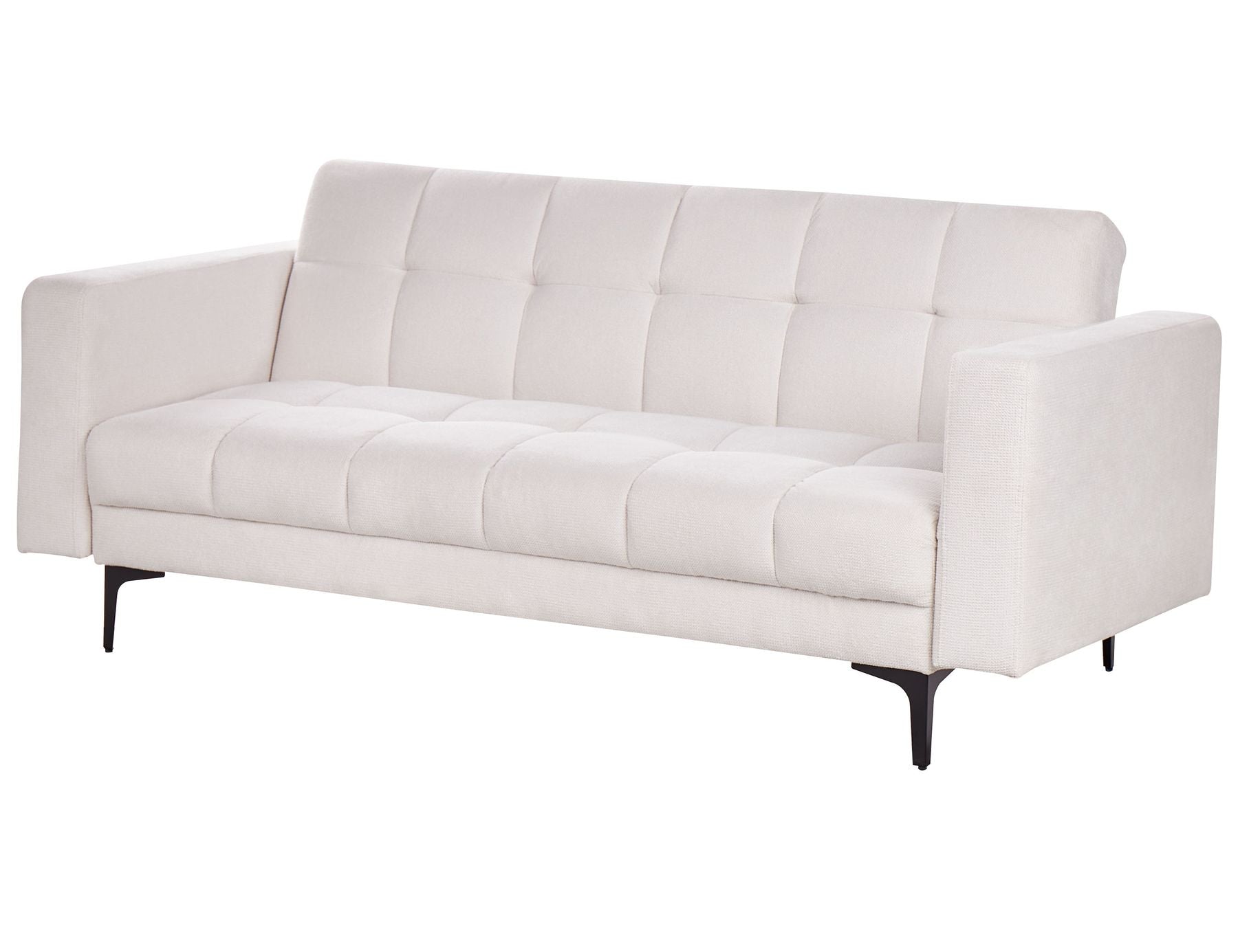 Sofa Bed ALNES Fabric Off-White 3 Seater