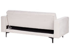 Sofa Bed ALNES Fabric Off-White 3 Seater