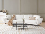 3 Seater Boucle Sofa White KANSSELI