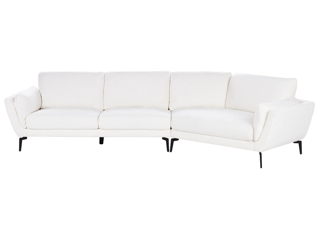 3 Seater Boucle Sofa White KANSSELI