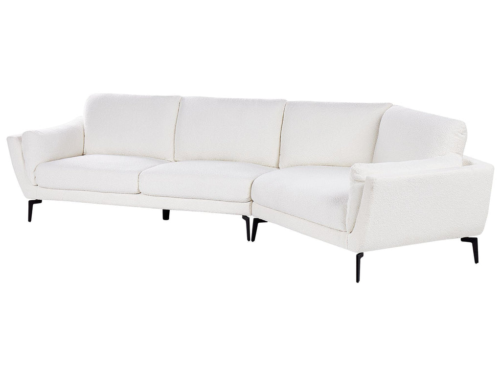 3 Seater Boucle Sofa White KANSSELI