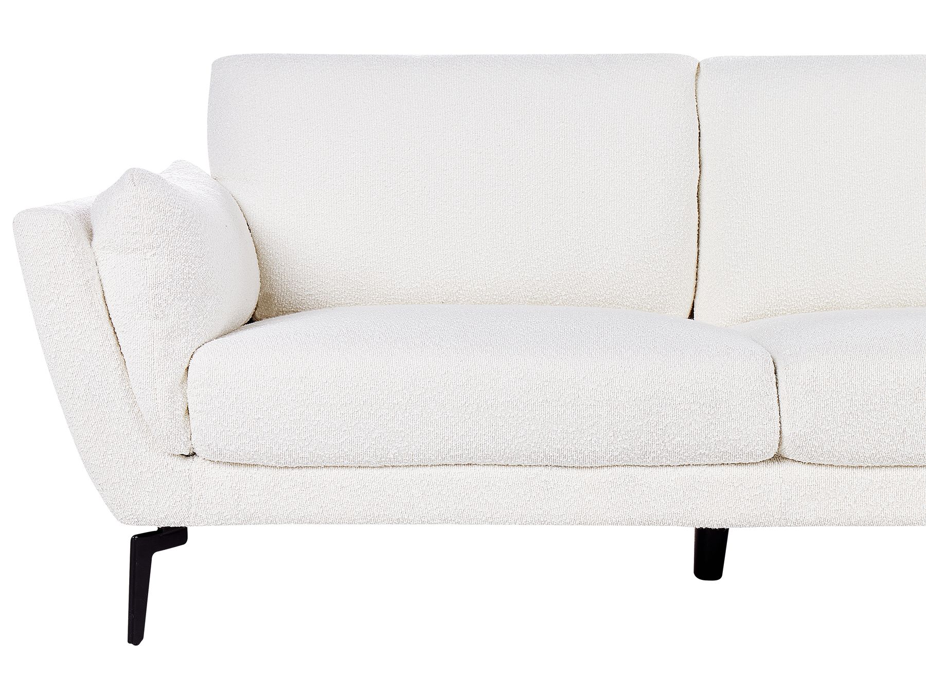 3 Seater Boucle Sofa White KANSSELI