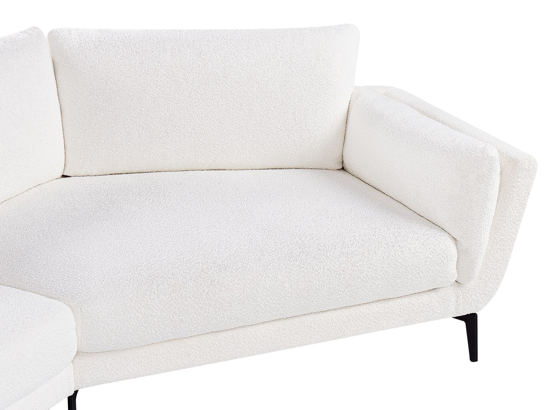 3 Seater Boucle Sofa White KANSSELI