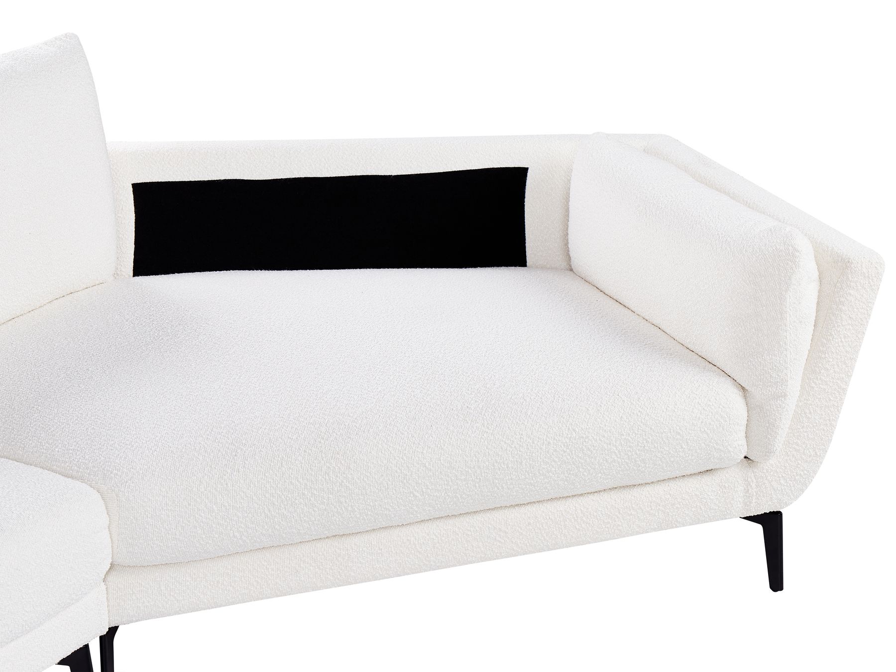 3 Seater Boucle Sofa White KANSSELI