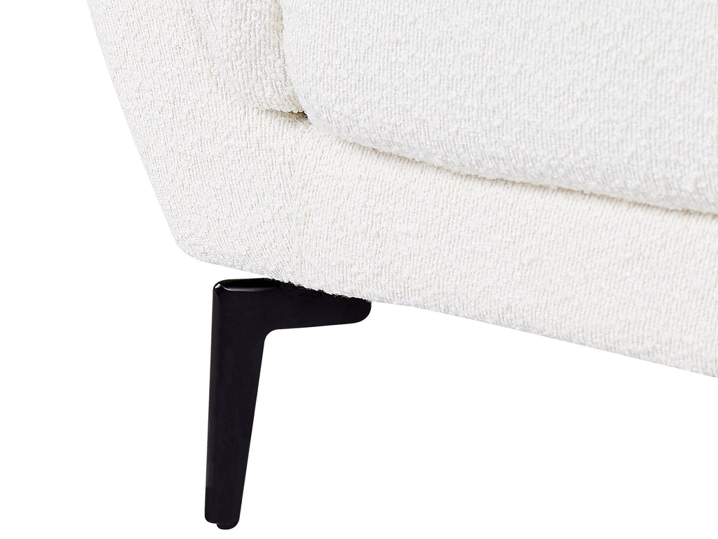 3 Seater Boucle Sofa White KANSSELI