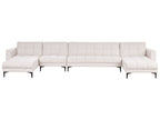 Modular U-Shape Sofa Bed ALNES Fabric Off-White 6 Seater