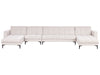 Modular U-Shape Sofa Bed Fabric Off-White 6 Seater