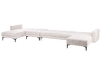 Modular U-Shape Sofa Bed ALNES Fabric Off-White 6 Seater