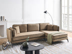 Left Hand Fabric Corner Sofa Light Brown ALTAN