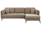 Left Hand Fabric Corner Sofa Light Brown ALTAN