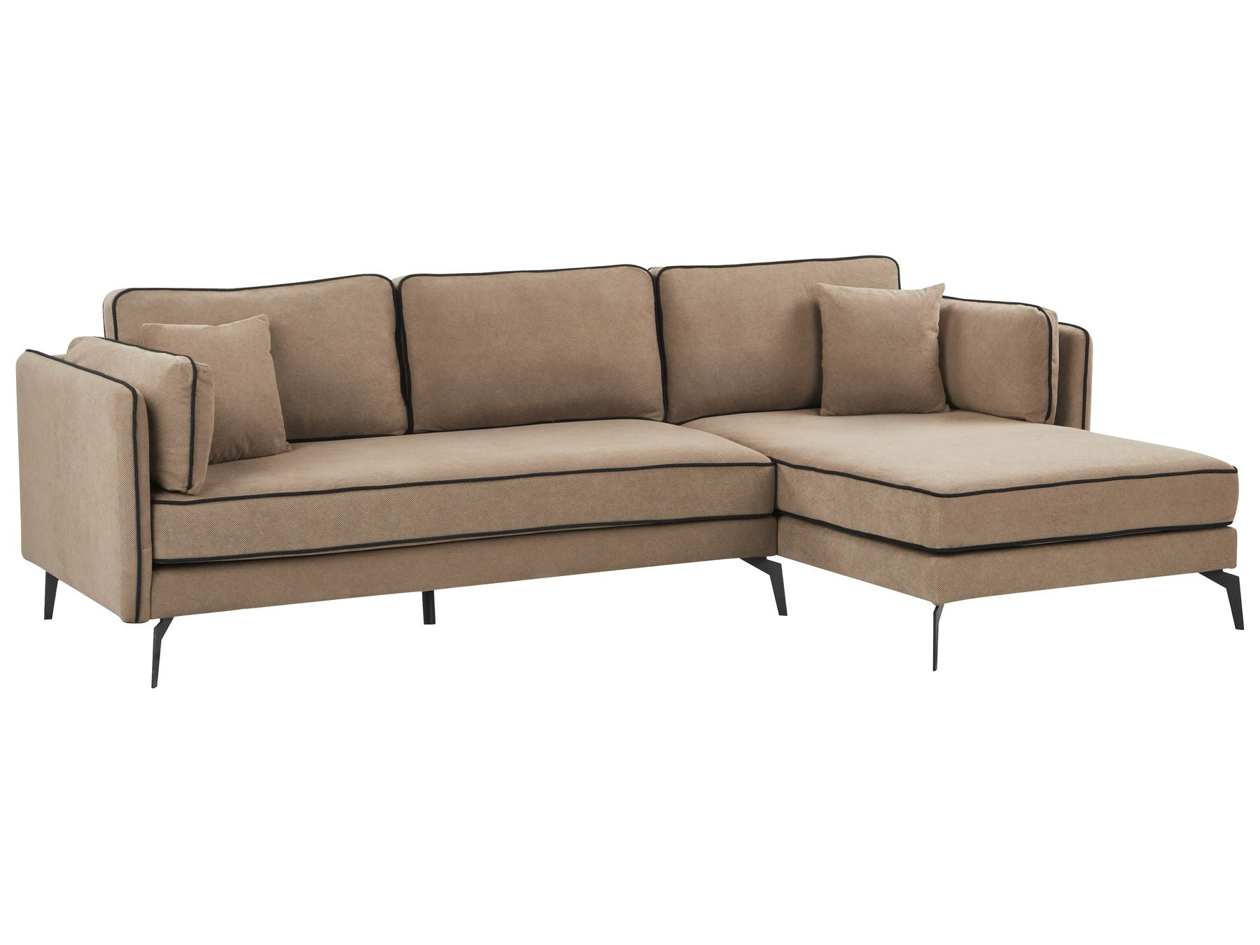 Left Hand Fabric Corner Sofa Light Brown ALTAN