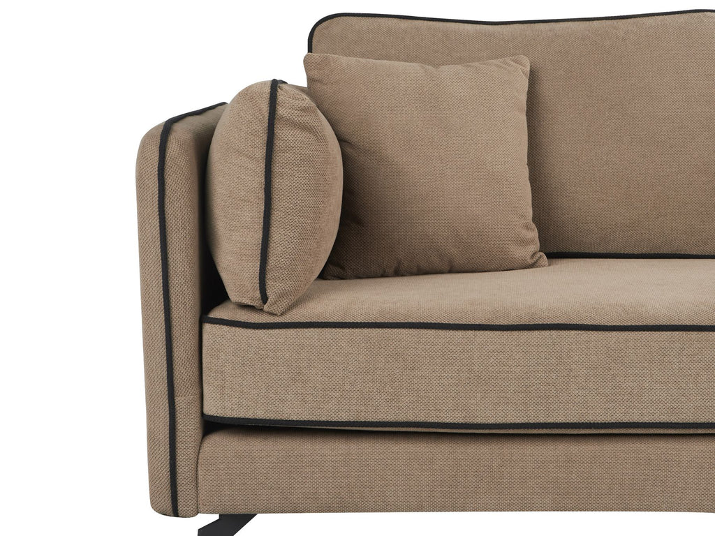 Left Hand Fabric Corner Sofa Light Brown ALTAN