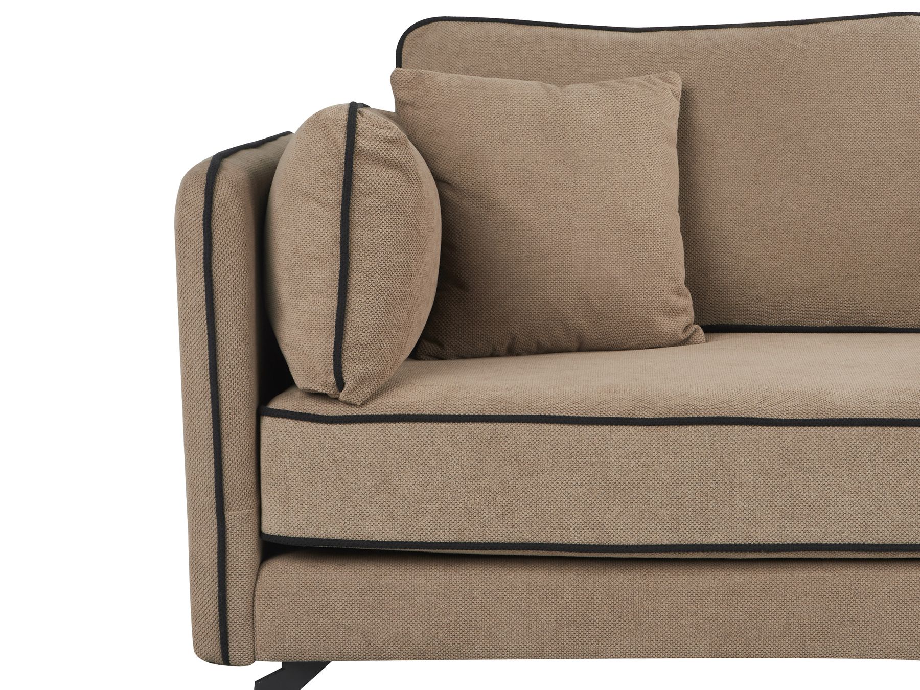 Left Hand Fabric Corner Sofa Light Brown ALTAN