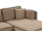 Left Hand Fabric Corner Sofa Light Brown ALTAN