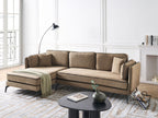 Right Hand Fabric Corner Sofa Light Brown ALTAN