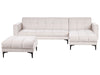 Modular Corner Sofa Bed Fabric Off-White 4 Seater Left Hand