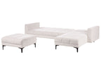 Modular Corner Sofa Bed ALNES Fabric Off-White 4 Seater Left Hand