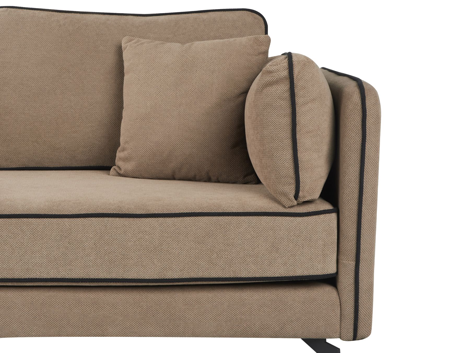 Right Hand Fabric Corner Sofa Light Brown ALTAN