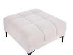 Modular Corner Sofa Bed ALNES Fabric Off-White 4 Seater Left Hand