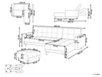 Modular Corner Sofa Bed ALNES Fabric Off-White 4 Seater Left Hand