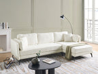Left Hand Boucle Corner Sofa Off-White ALTAN