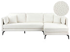 Left Hand Boucle Corner Sofa Off-White ALTAN