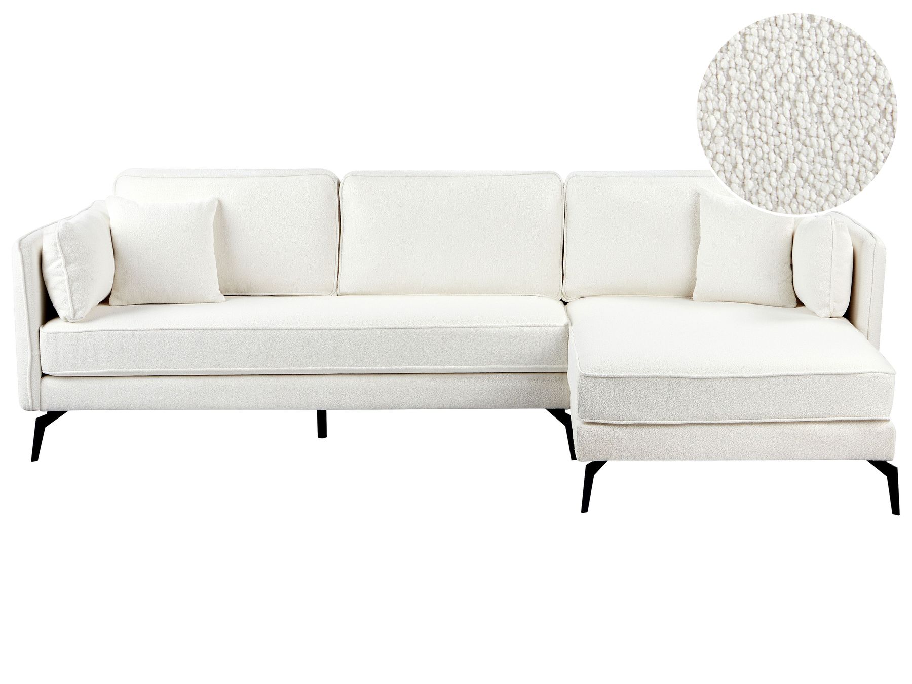 Left Hand Boucle Corner Sofa Off-White ALTAN