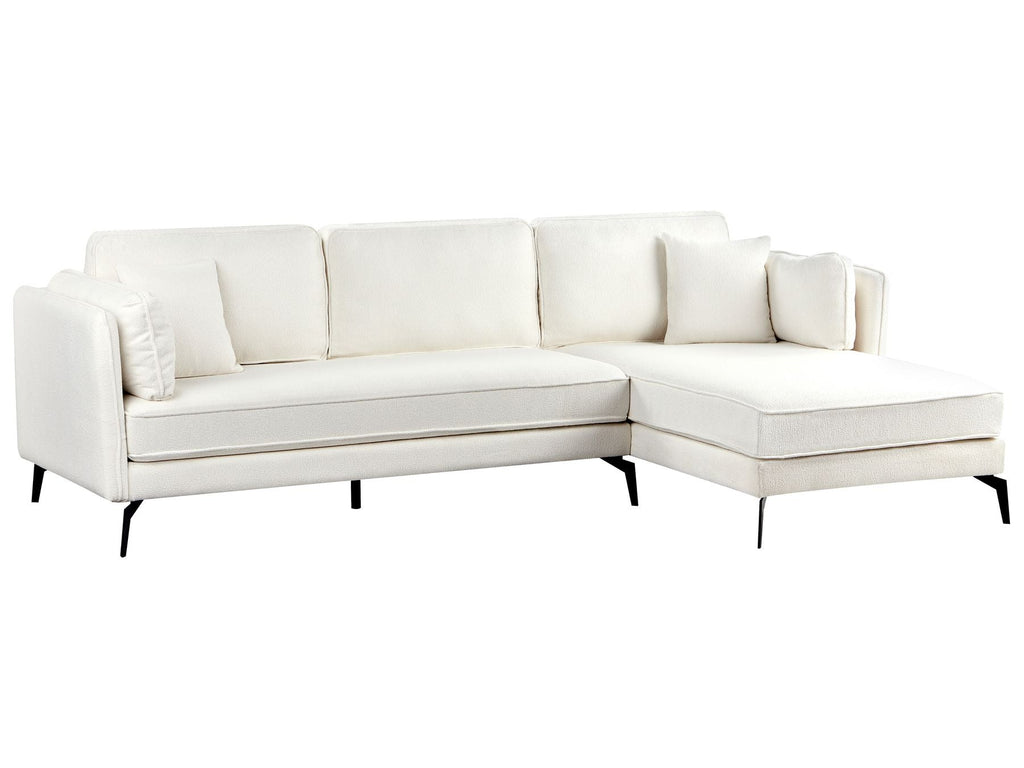 Left Hand Boucle Corner Sofa Off-White ALTAN