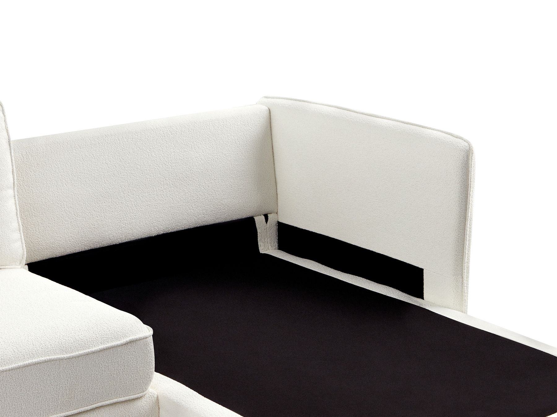 Left Hand Boucle Corner Sofa Off-White ALTAN