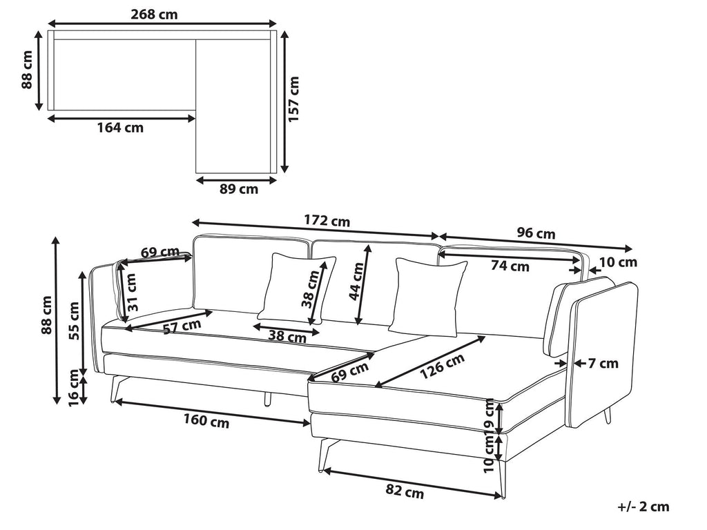 Left Hand Boucle Corner Sofa Off-White ALTAN