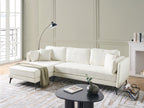 Right Hand Boucle Corner Sofa Off-White ALTAN