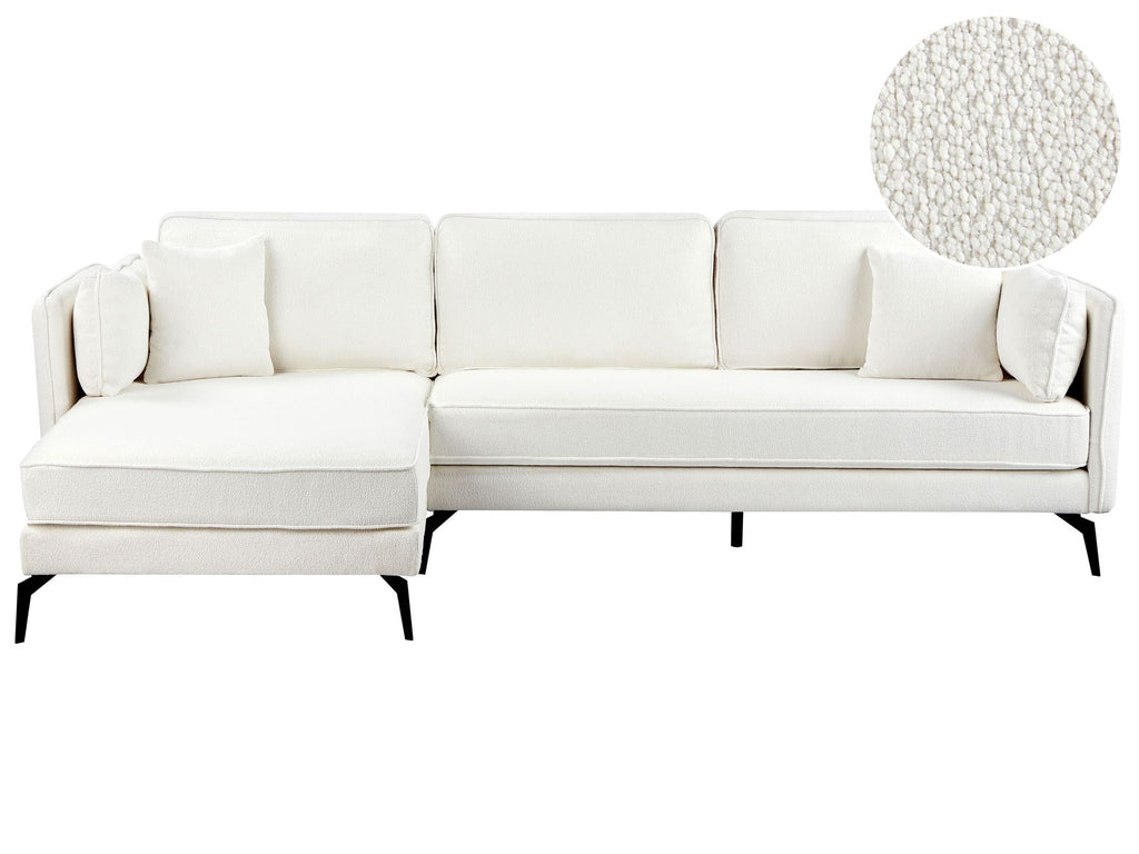 Right Hand Boucle Corner Sofa Off-White ALTAN