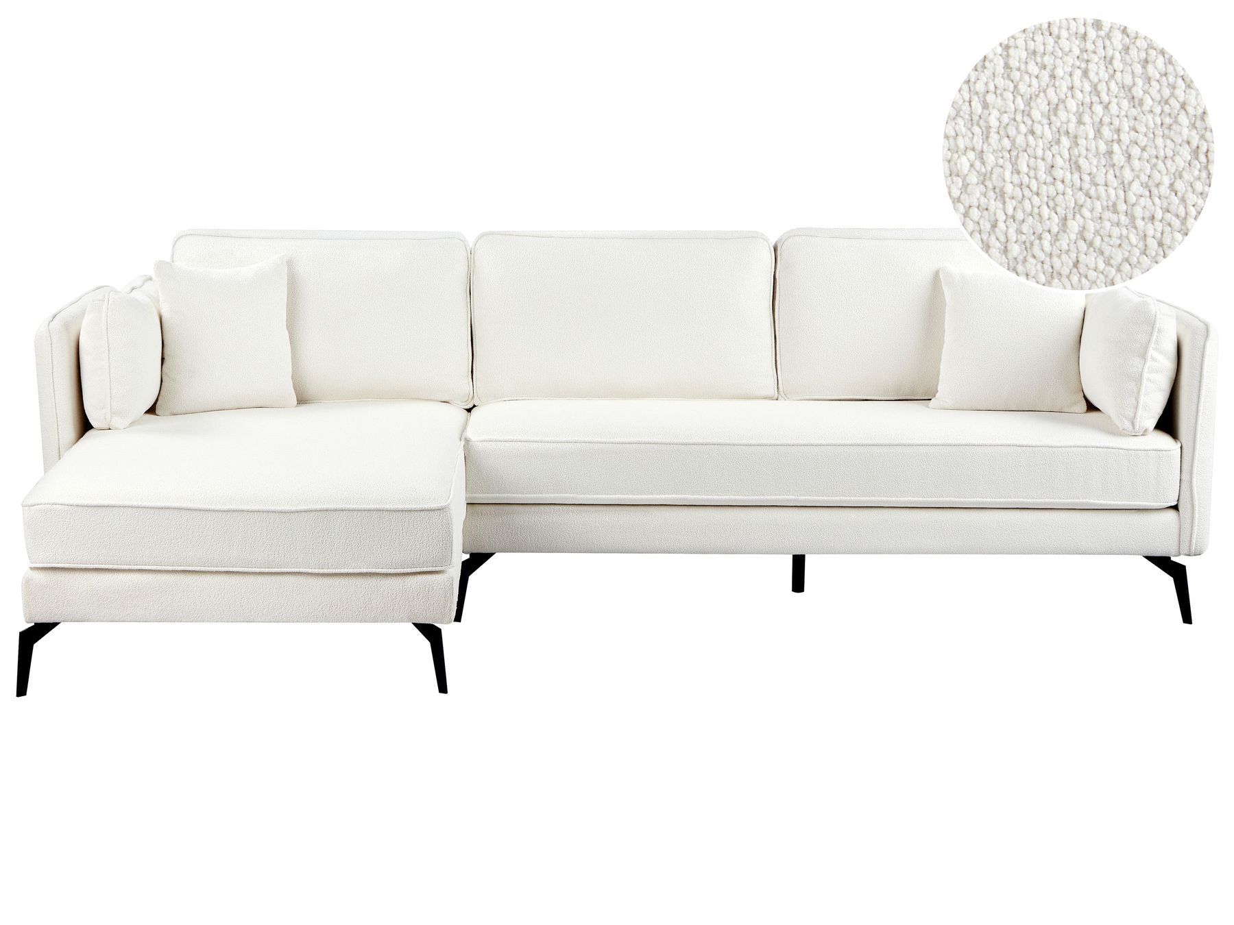 Right Hand Boucle Corner Sofa Off-White ALTAN