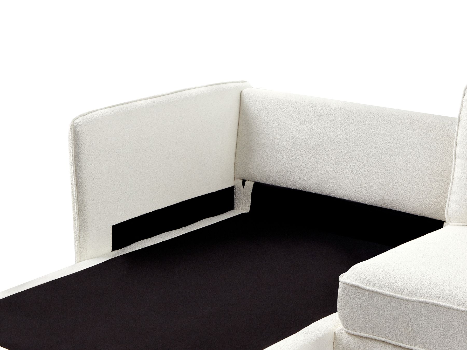 Right Hand Boucle Corner Sofa Off-White ALTAN