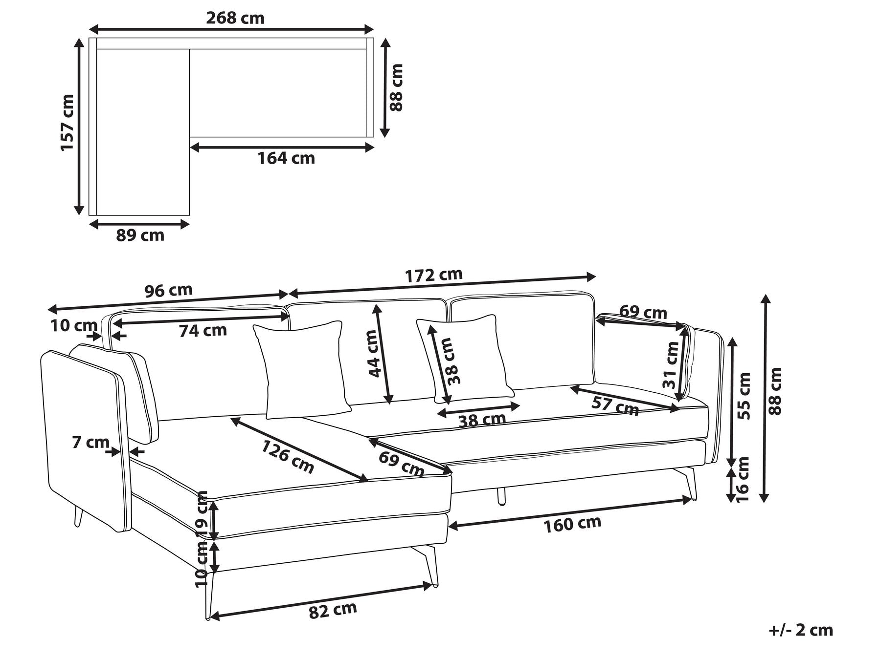Right Hand Boucle Corner Sofa Off-White ALTAN